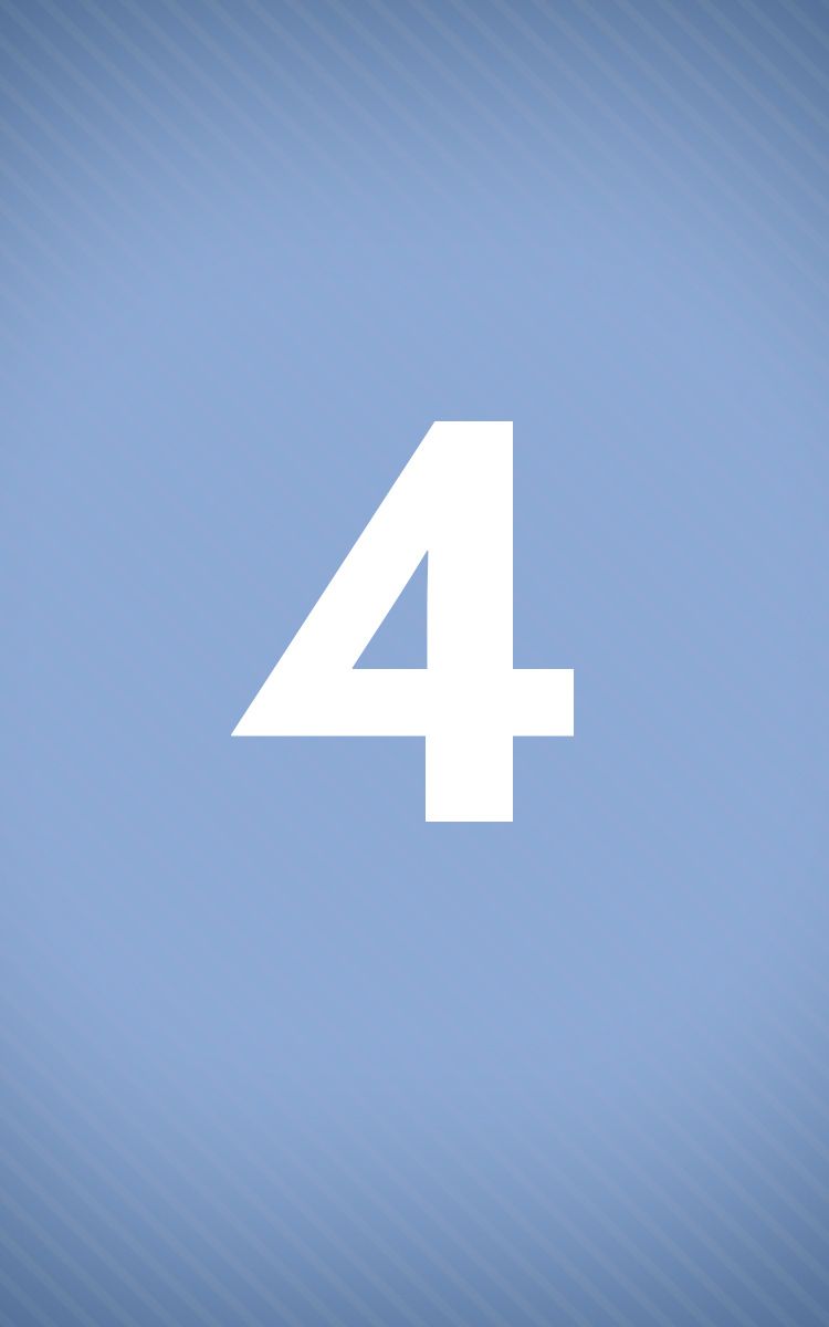 Number 4 on blue background