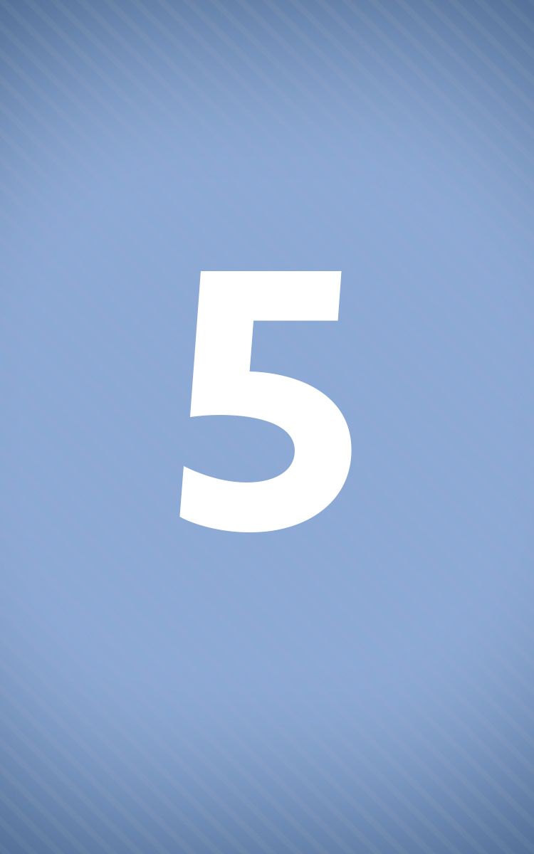 Number 5 on blue background