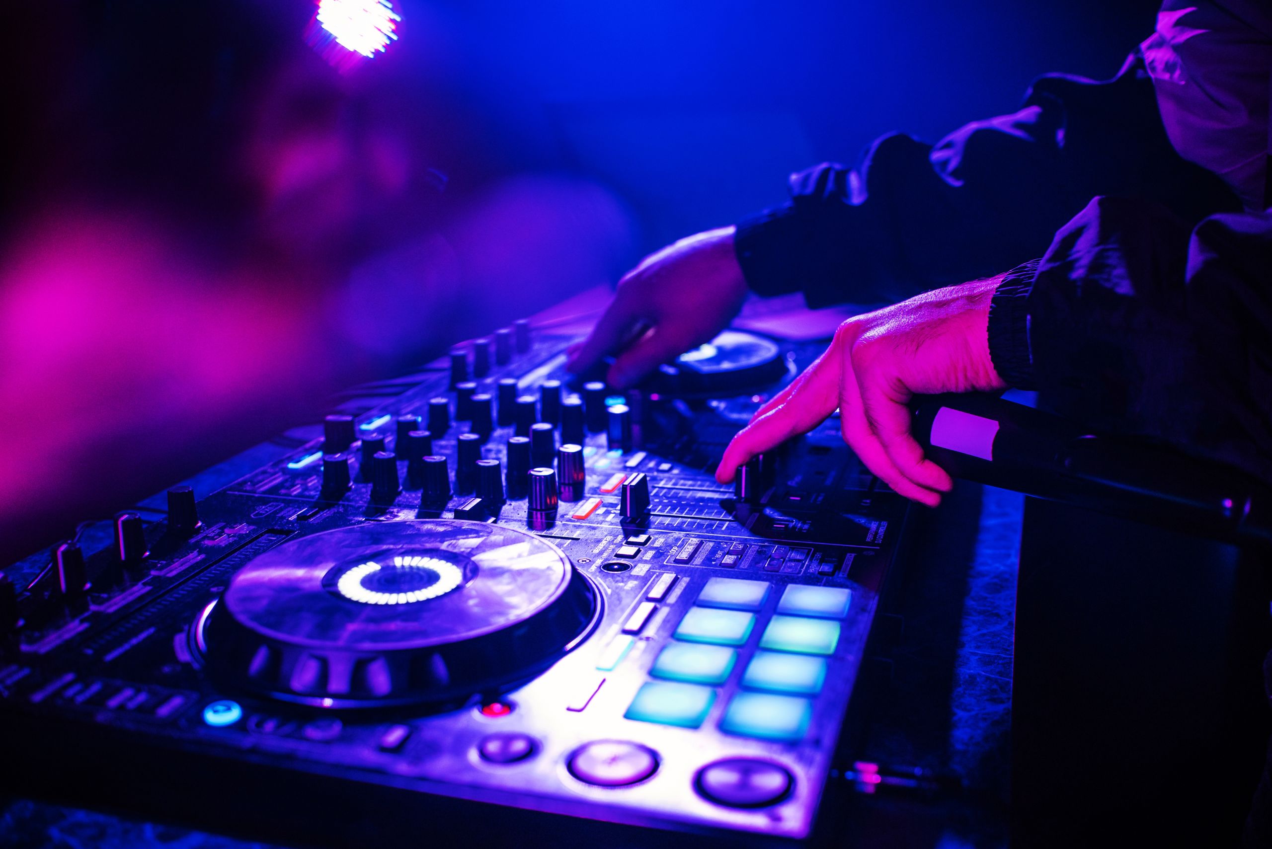 Background image of DJ mixer